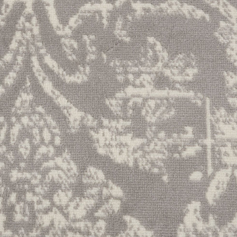 2' X 4' Gray Damask Power Loom Area Rug